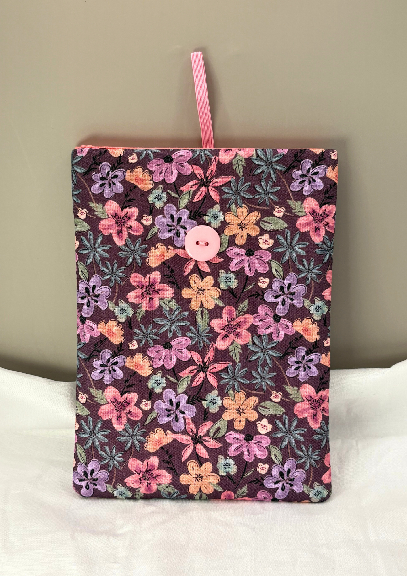 Plum Petals Padded Soft E-Reader Sleeve