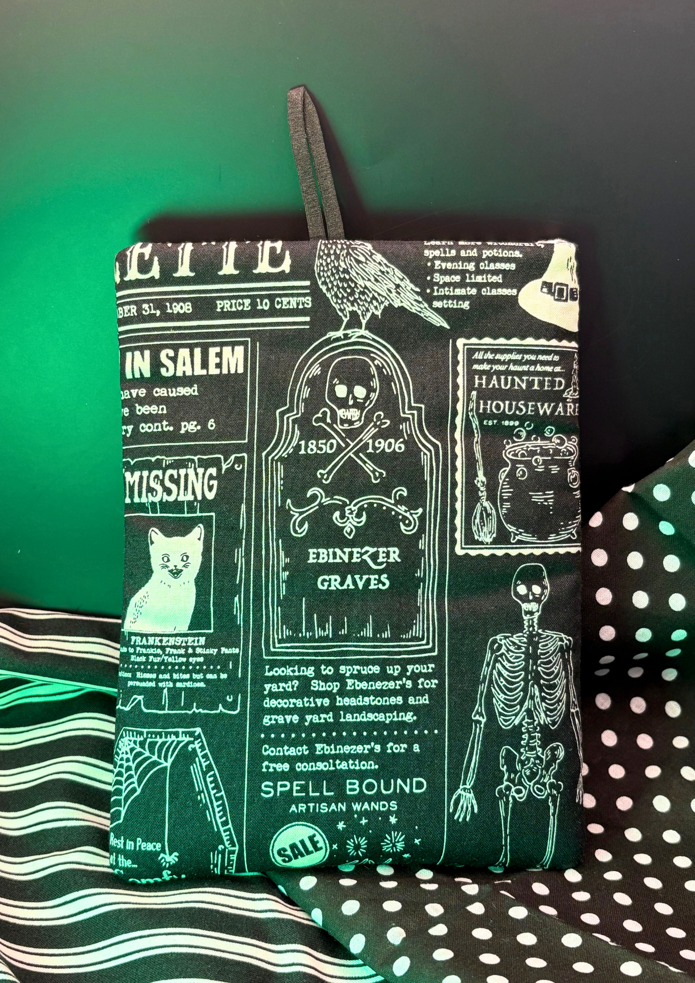 Ghostly Gazette Padded Soft E-Reader Sleeve