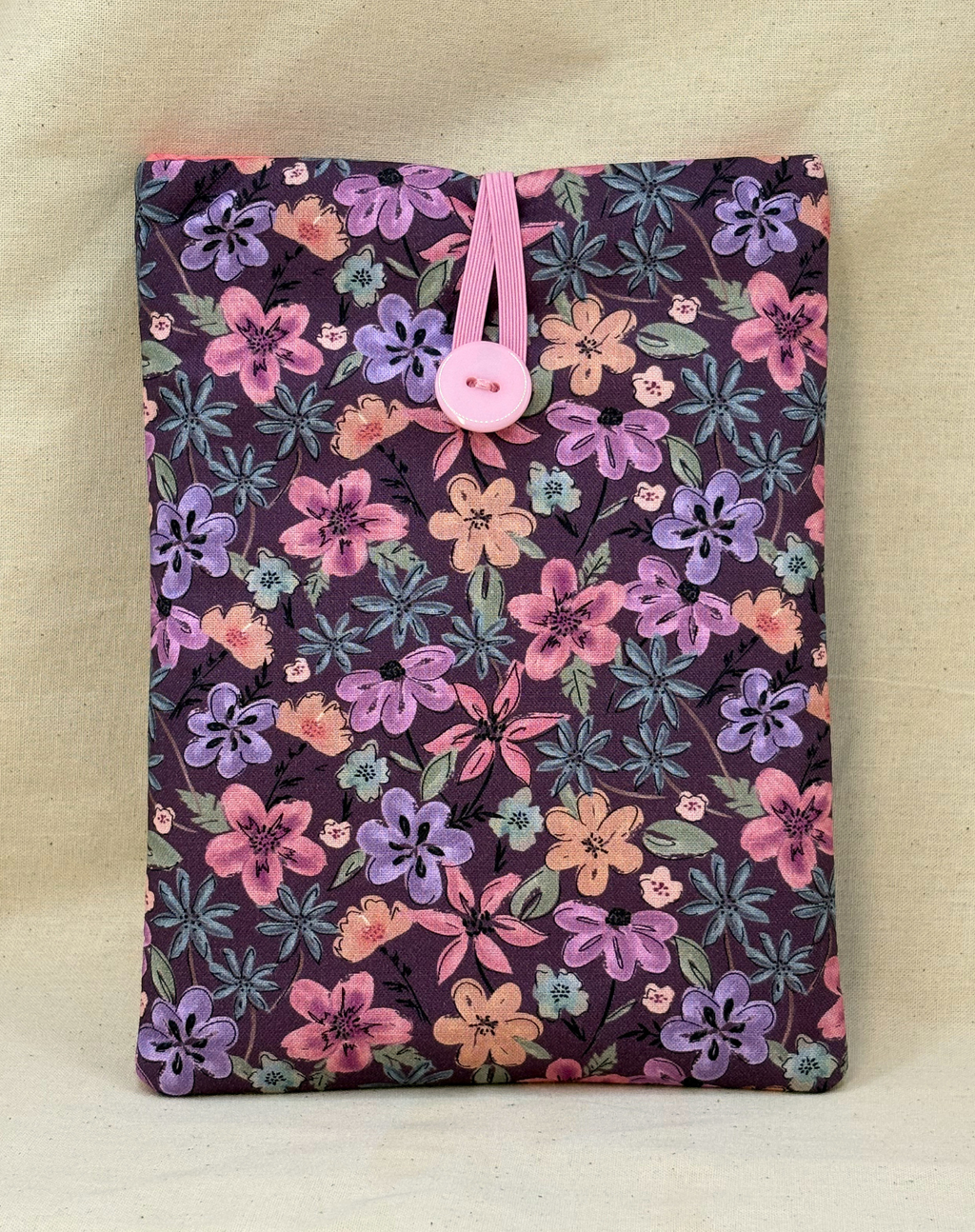Plum Petals Padded Soft E-Reader Sleeve