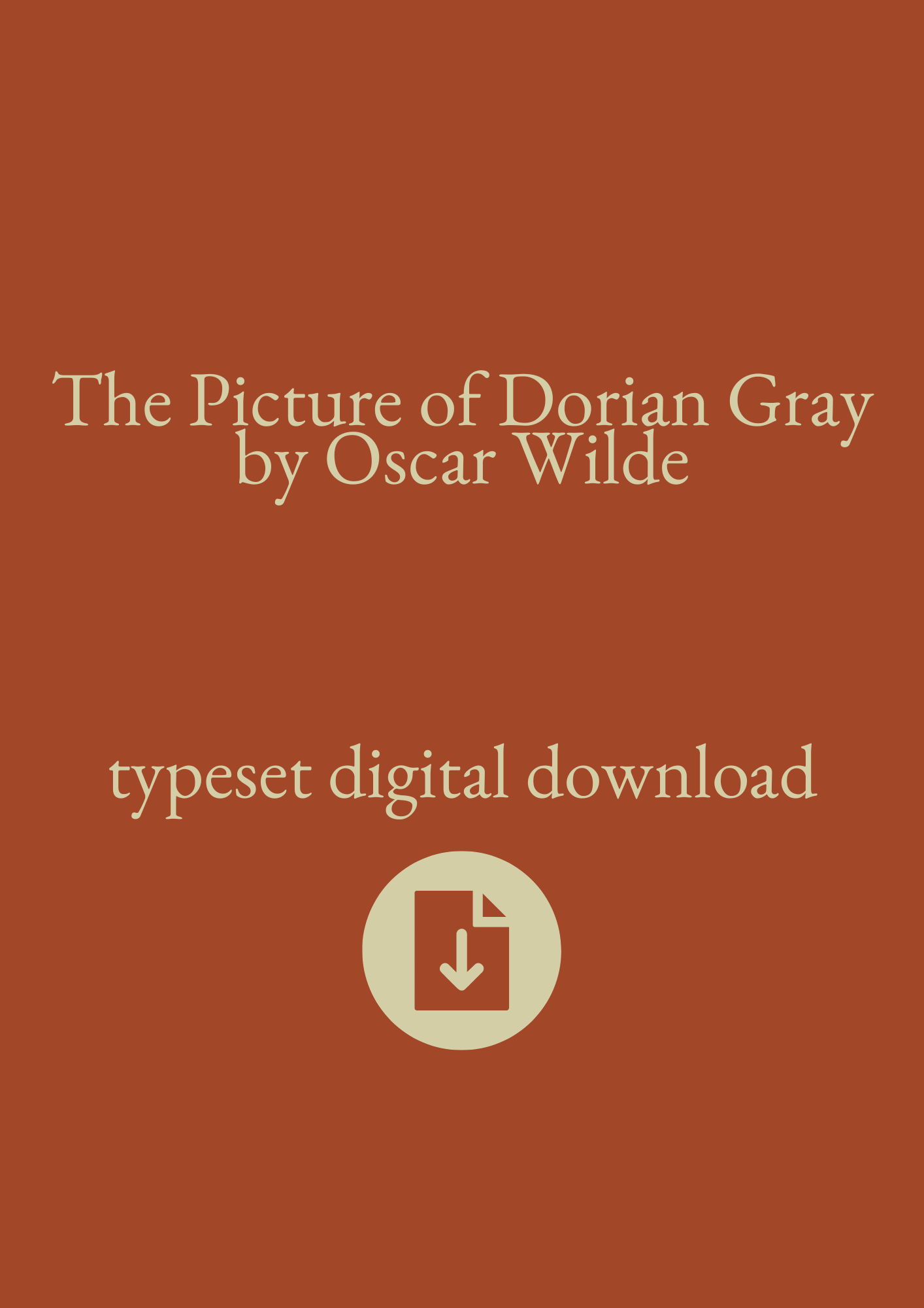 Typeset PDF - The Picture of Dorian Gray by Oscar Wilde