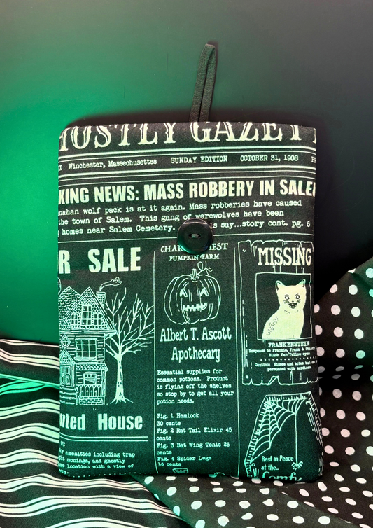 Ghostly Gazette Padded Soft E-Reader Sleeve