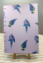Purple Parrots Handbound Sketchbook