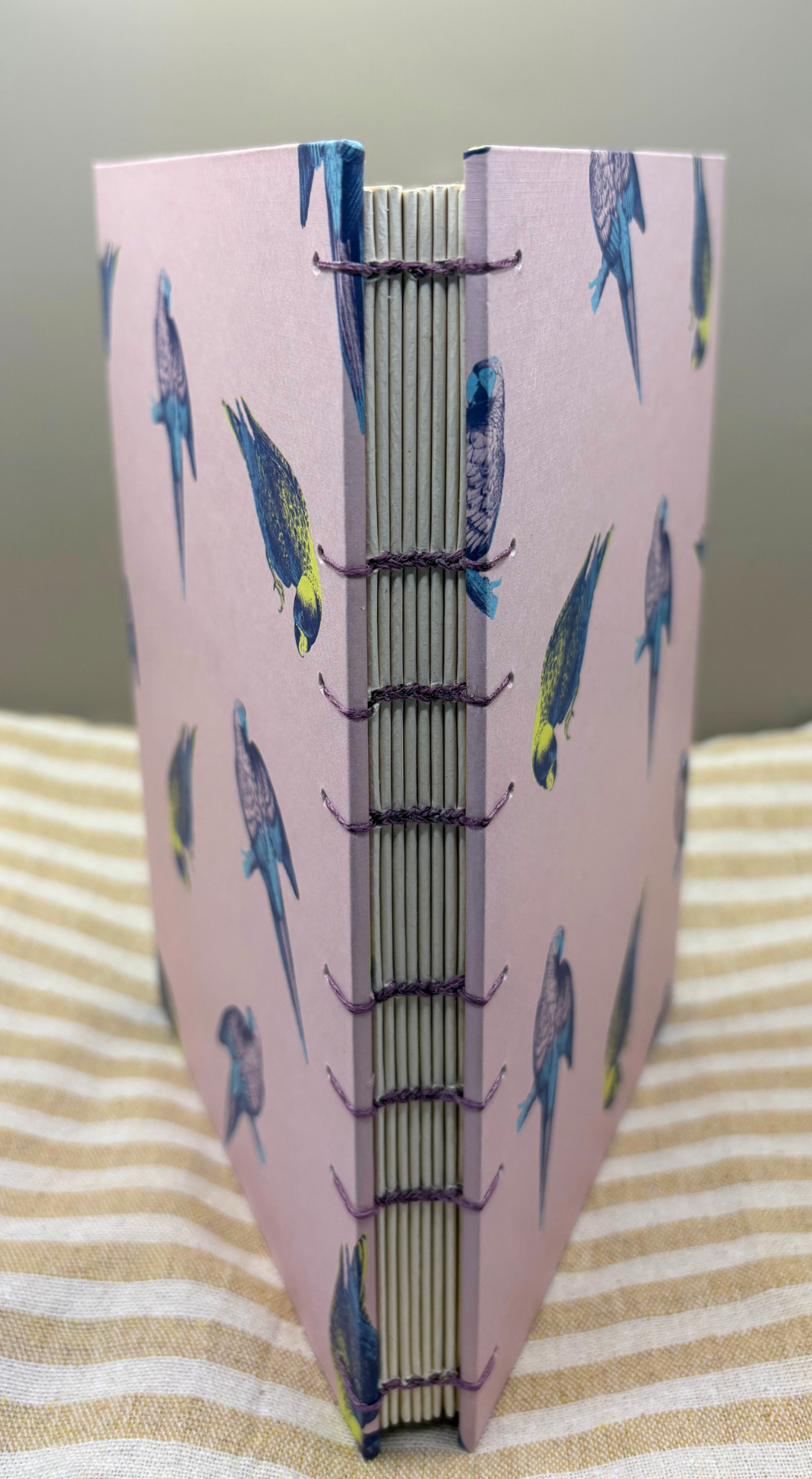 Purple Parrots Handbound Sketchbook