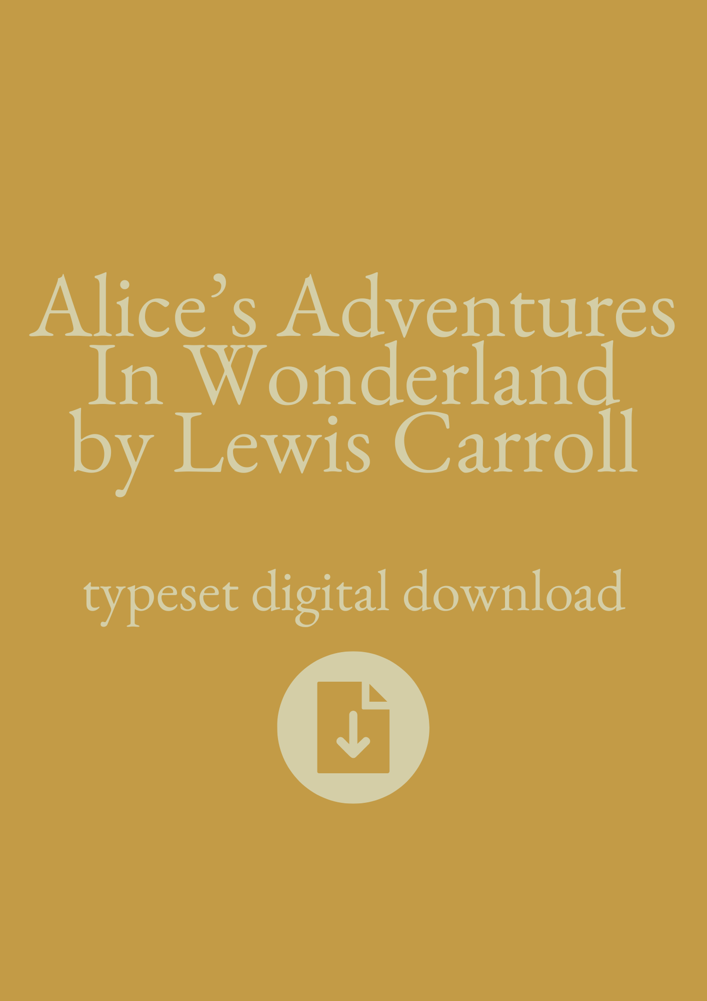 Typeset PDF - Alice's Adventures In Wonderland