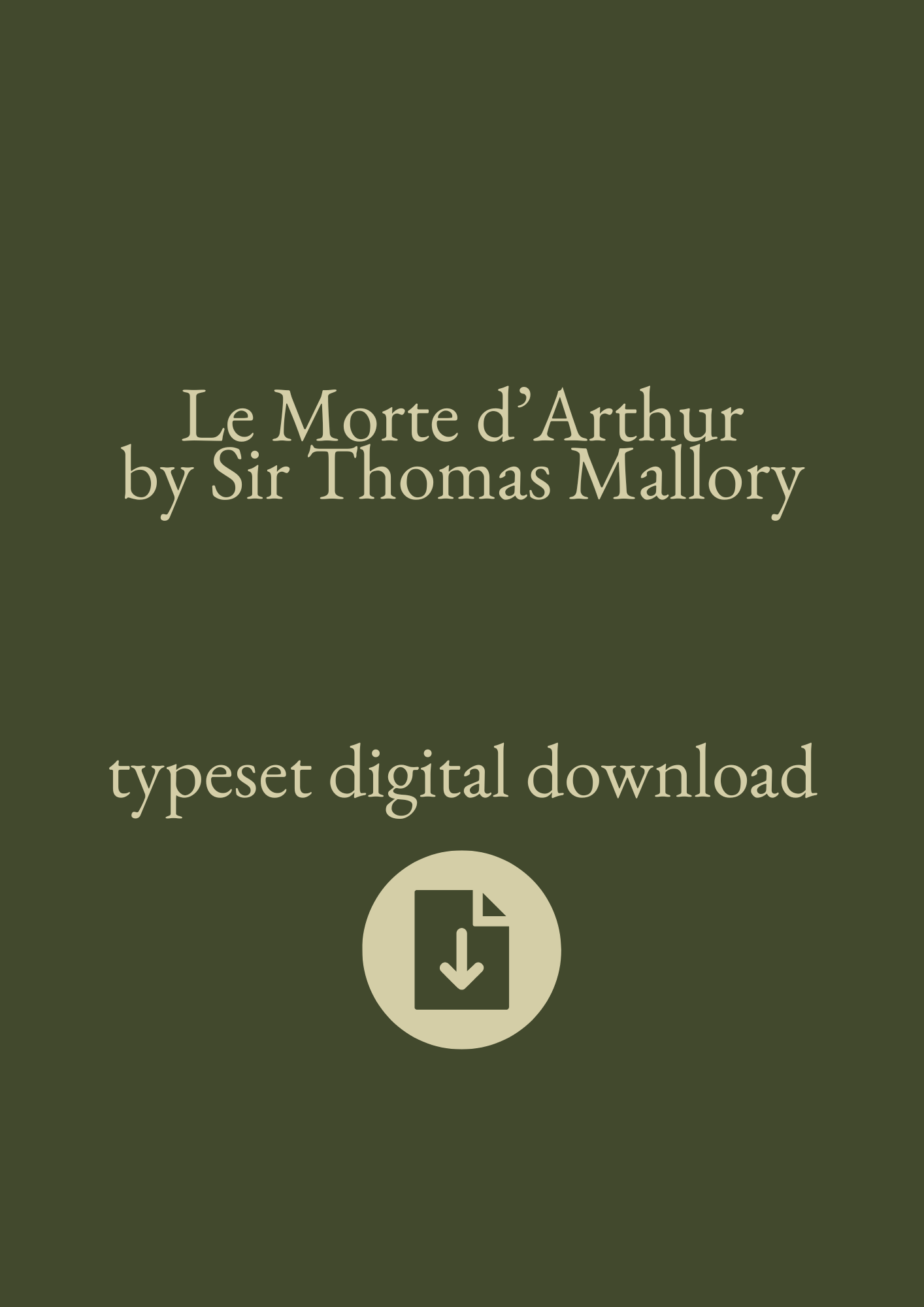 Typeset PDF - Le Morte d'Arthur (Two Volumes)