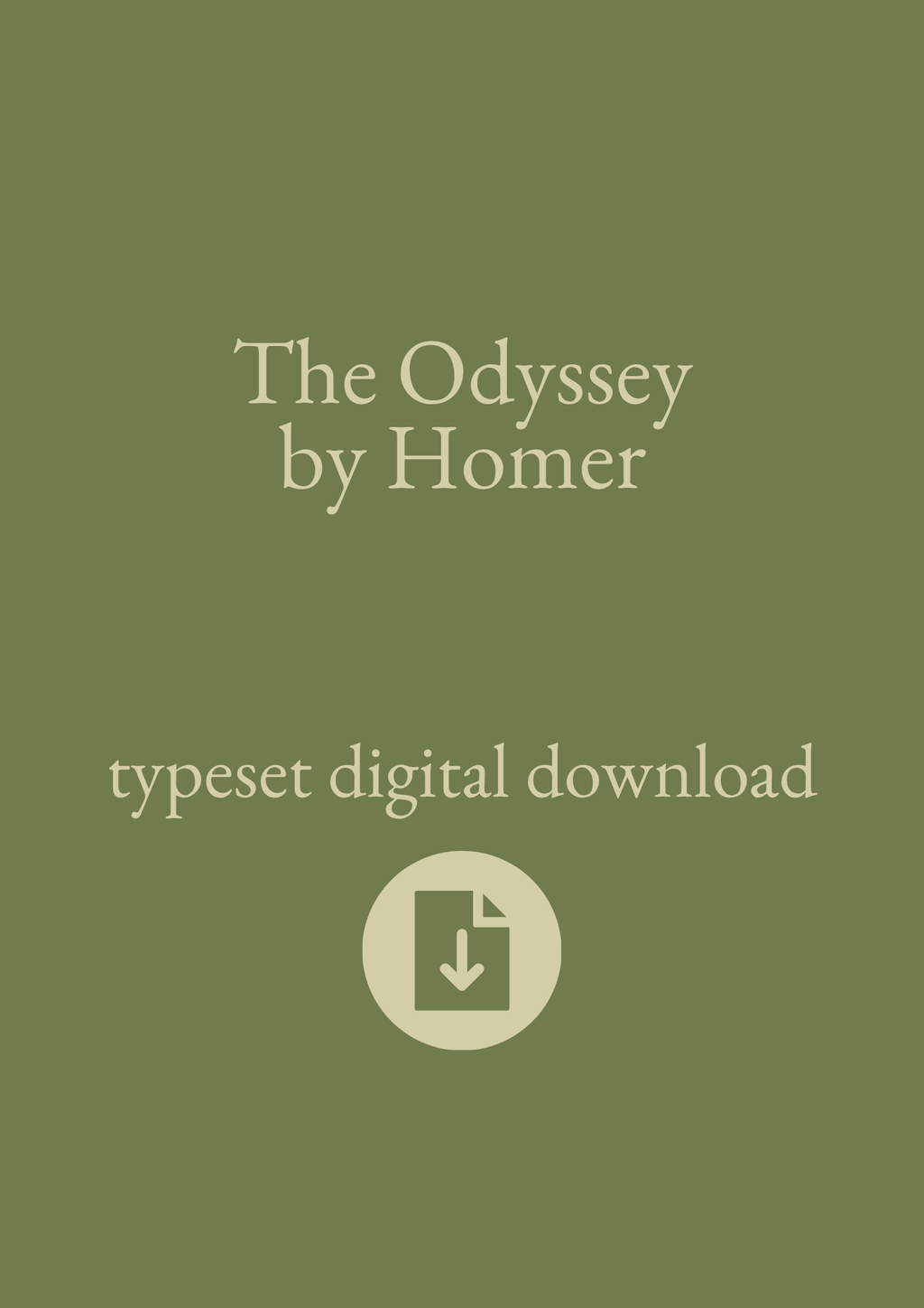 Typeset PDF - The Odyssey