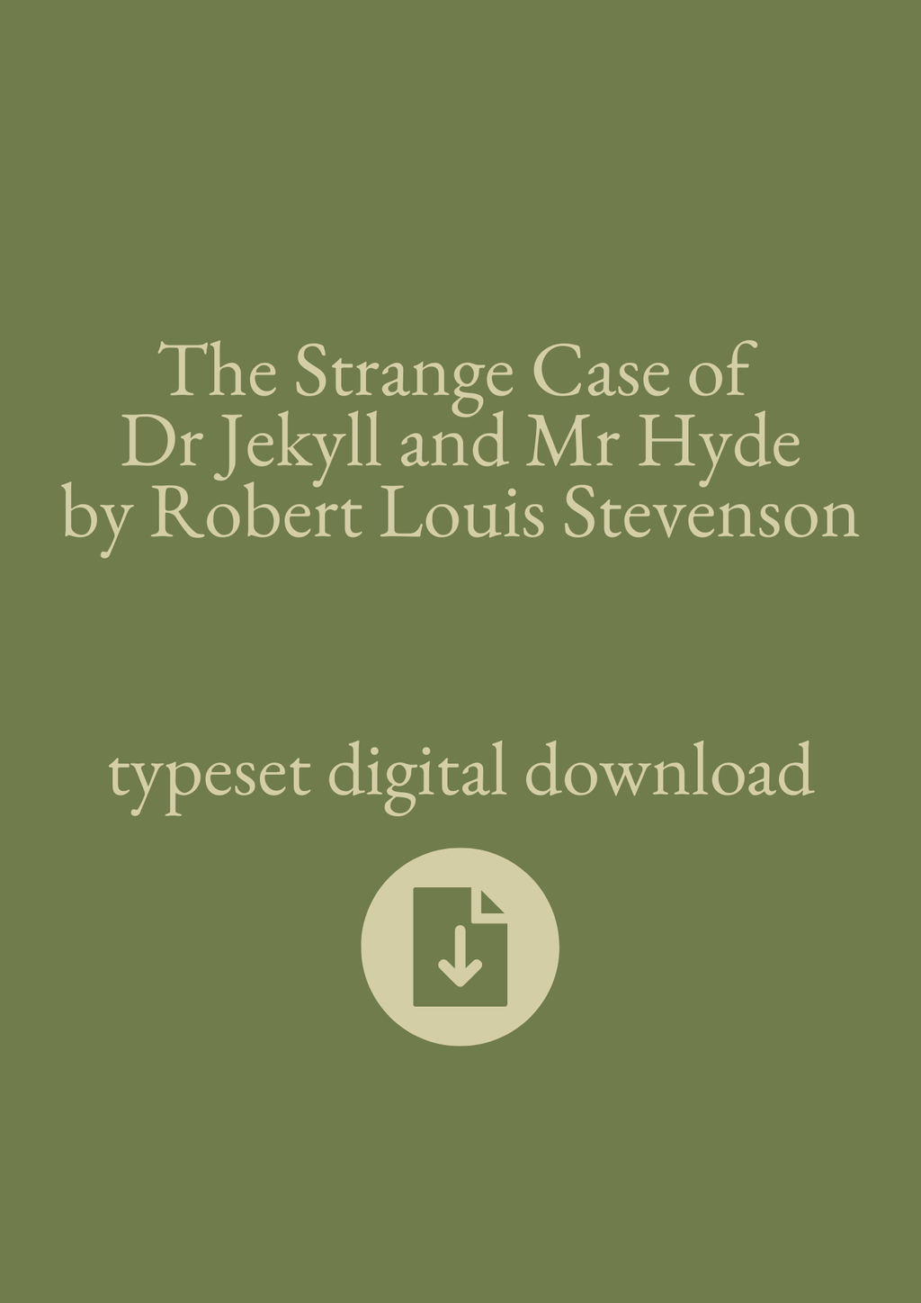 Typeset PDF - The Strange Case of Dr Jekyll and Mr Hyde