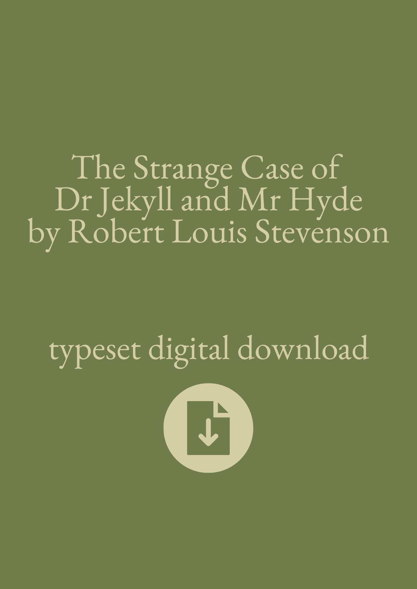 Typeset PDF - The Strange Case of Dr Jekyll and Mr Hyde